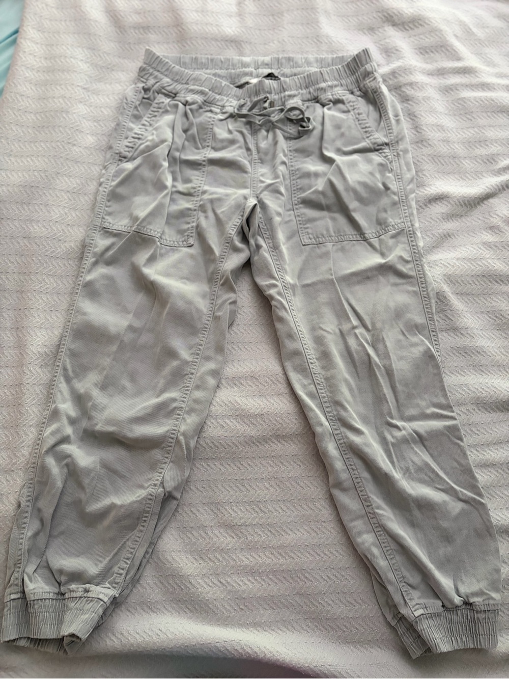 Zara Light Gray Women’s Casual Drawstring Jogger Pants Size Large